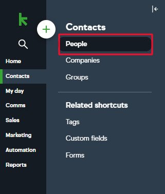 Import Contacts in Keap